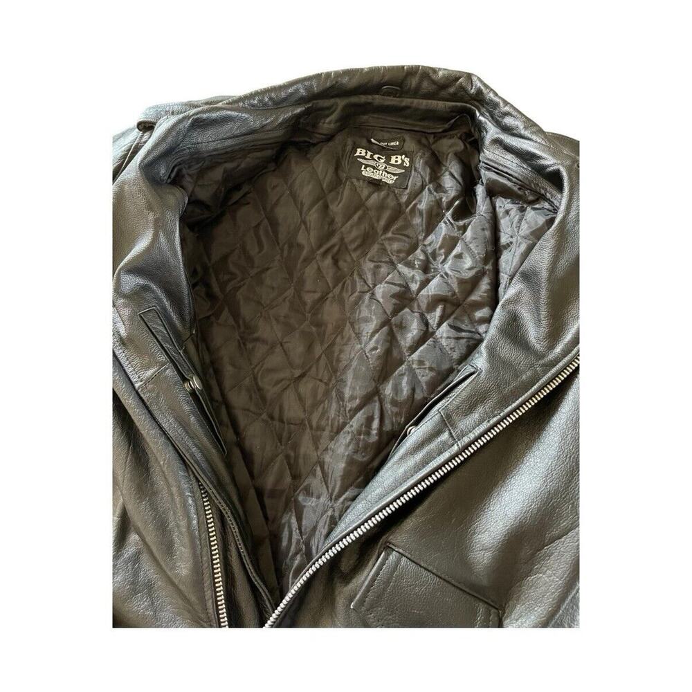 Vintage Big B’s Leather Motorcycle Jacket Gadsden Patch 2XL - Picture 9 of 10